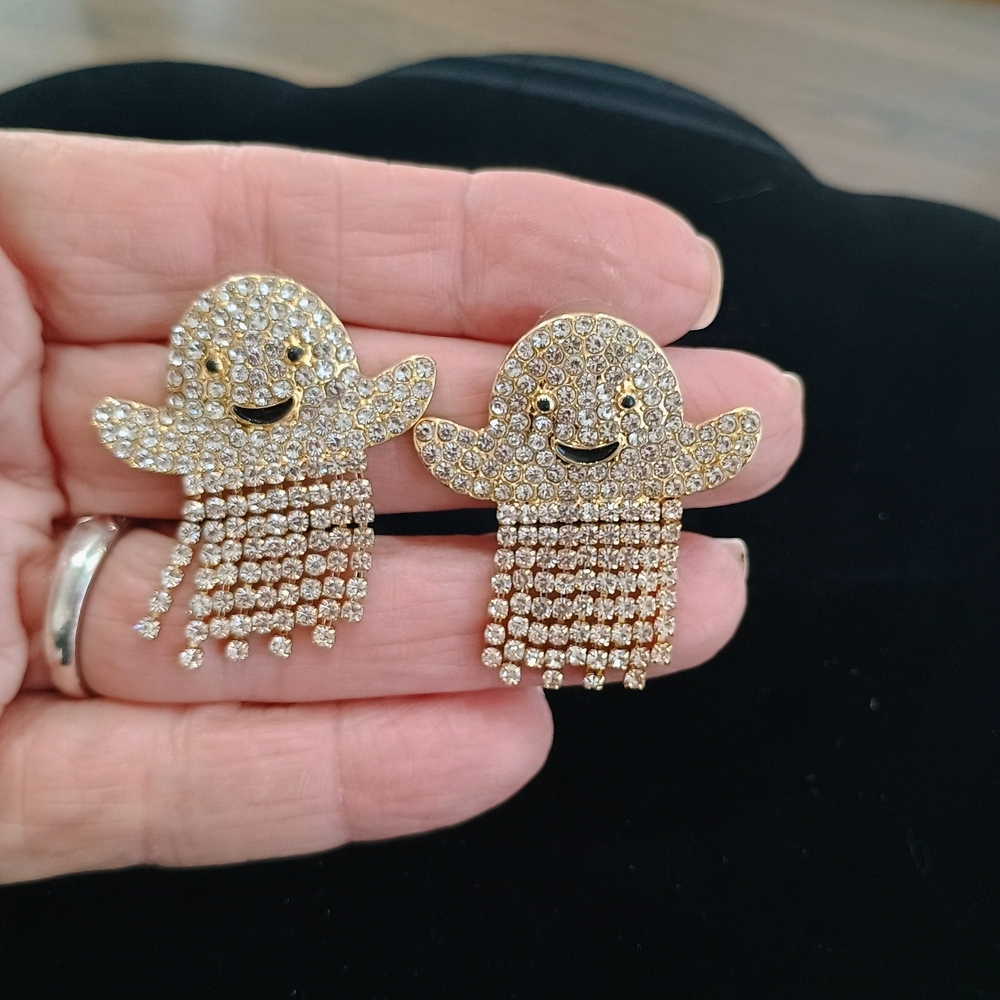 Adorable Crystal Ghost Earrings